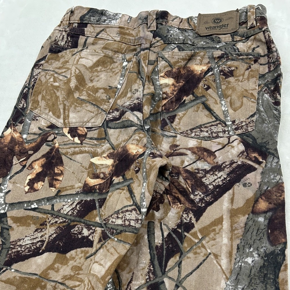 Wrangler Camo Pants Mens 32x32 Brown Real Tree Print Straight Leg Jeans